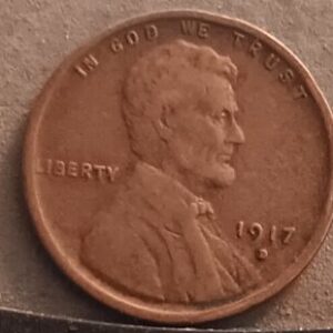 1917-D Lincoln Wheat Obverse Stock Photo